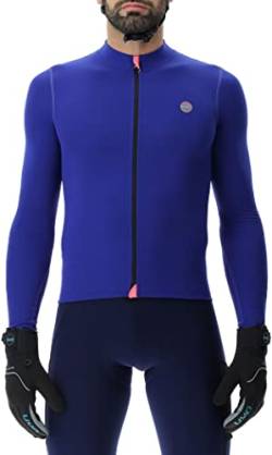 UYN Men's Biking Lightspeed OW Long_SL T-Shirt, Sodalithblau/Fluo Pink, Large von UYN