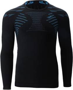 UYN Men's Running ULTRA1 OW Long SL. T-Shirt, Schwarz/Atlantik/Atlantik, XL von UYN