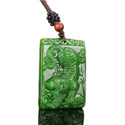UZKWYKYC Skulptur, Amulett. Schnitzen Glücksamulett, chinesische Mode Hetian grüne Jade Sternzeichen Tiger Schmuck Zubehör handgeschnitztes Amulett Geschenke Frauen sie von UZKWYKYC