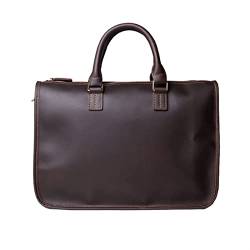 UZOURI Business-Laptoptaschen for Herren aus Leder, Aktentaschen, Umhängetaschen, Tragetaschen, Messenger-Taschen, Koffer, lässige Tagesrucksäcke (Color : Brown, Size : Large) von UZOURI