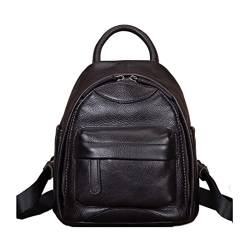UZOURI Damen Leder Laptoptaschen Rucksäcke Casual Daypack Abendtaschen Reisetaschen Mädchen Handtaschen Schultaschen 8 Zoll (Color : Black) von UZOURI