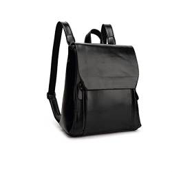 UZOURI Damen Leder Rucksäcke Bookbags Handtaschen Casual Daypack Abendtaschen Schultaschen Laptoptaschen (Color : Black) von UZOURI