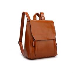 UZOURI Damen Leder Rucksäcke Bookbags Handtaschen Casual Daypack Abendtaschen Schultaschen Laptoptaschen (Color : Brown) von UZOURI