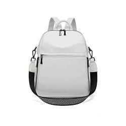 UZOURI Damen Rindsleder Laptoptaschen Echtes Leder Mode Rucksäcke Casual Daypack Reisetaschen Schultaschen Handtaschen Geldbörsen (Color : White) von UZOURI