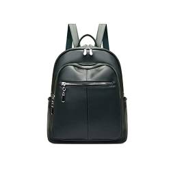 UZOURI Damen Rindsleder Laptoptaschen Handtaschen Mode Rucksäcke Casual Daypack Schultaschen Reisetaschen (Color : Green) von UZOURI
