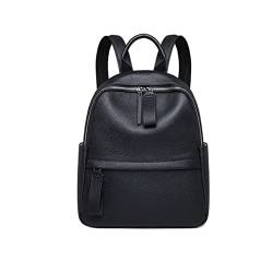 UZOURI Damen Rindsleder Laptoptaschen Leder Mode Rucksäcke Casual Daypack Bookbags Gepäcktaschen Business Aktentaschen (Color : Black) von UZOURI