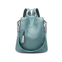 UZOURI Damen Rindsleder Laptoptaschen Leder Mode Rucksäcke Casual Daypack Schultaschen Gepäcktaschen (Color : Blue) von UZOURI