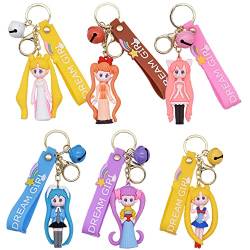 UZSXHJ 6 Stück Niedliche Sailor Schlüsselanhänger,Cartoon Schlüsselanhänger, Kawaii Cute Schlüsselanhänger, Mini Figur Keychain, für Women Men Girls Boys von UZSXHJ