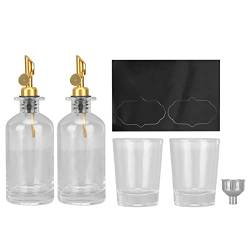 Klarglas-Mundwasserflaschen-Set, Glas-Mundwasserspender, 350 Ml, Multifunktionale Glasflasche Mit Ausgießer Für Olivenöl, Badezimmer, Küche von Uadme