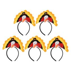 Uadme 5 Stück Truthahn-Stirnband, Thanksgiving-Party-Haarband, Vielseitig Einsetzbar, Interessanter Urlaubs-Haarreifen Für Cosplay, Foto-Requisite von Uadme
