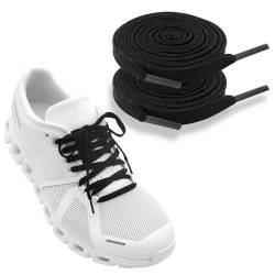 UamGlsob Flache dünne Schnürsenkel für Sneaker, 6,35 mm Ersatzschnüre, Schnürsenkel für On Cloud, leicht, Walking, Tennis, Workout, Sportschuhe (schwarz, 120 cm) von UamGlsob