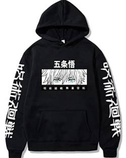 Ubeisy Gojo Satoru Hoodie Herren Anime Gojo Satoru Harajuku Kapuzenpullover mit Tasche,007black,L1 von Ubeisy