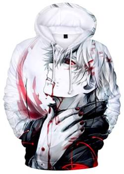 Ubeisy Herren Japanischer Anime Ken Kaneki 3D neu Grafik Druck Pullover Sportswear Sweatshirt Langarm Hoodies,2680,4XL1 von Ubeisy