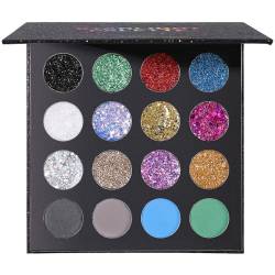 UCANBE Glitter Eyeshadow Makeup Palette 16 Farben für Theaterpartys, Cosplay, Halloween, Weihnachten, Hochpigmentiert, Ultra Shimmery von Ucanbe
