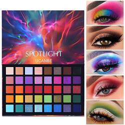 UCANBE Spotlight Lidschatten Palette mit 40 Farben - Eyeshadow Palette Matt und Schimmernde - Make Up Palette Hohe Farbwiedergabe Für Urlaubs und Alltags Make Up von Ucanbe