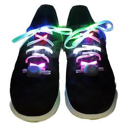 Ucult 1 Paar Bunte LED-Schnürsenkel Nylon I Leuchtende & Blinkende LED Multicolor Schnürsenkel I LED-Schuhe Leuchtschuhe von Ucult