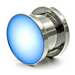 Ucult Leuchtender Ohr-Plug/LED Flesh Tunnel Plug Ohr Piercing Länge 10 mm, Farbe Blau von Ucult