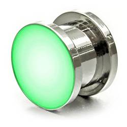 Ucult Leuchtender Ohr-Plug/LED Flesh Tunnel Plug Ohr Piercing Länge 10 mm, Farbe Grün von Ucult