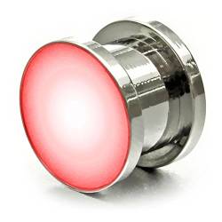 Ucult Leuchtender Ohr-Plug/LED Flesh Tunnel Plug Ohr Piercing Länge 10 mm, Farbe Rot von Ucult