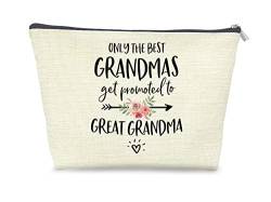 Udinaz Great Grandma Gifts from Great Grandkids,Only The Best Grandmas Get Promoted to Great Grandma Cosmetic Bag Gift Idea for Great Grandma,Birthday Mother's Day Presents Gifts for Great Grandma von Udinaz