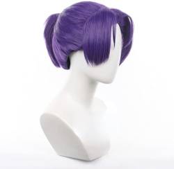 Wig Anime Cosplay Anime Blue Lock Reo Mikage Cosplay Perücke, Lila Pferdeschwanz Kurze Haare Halloween Requisiten Kostüm Party Perücke + Kappe von Uearlid