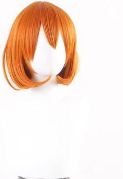 Wig Anime Cosplay Anime Die Quintessenz Quintuplets Nakano Yotsuba Perücke Cosplay Kostüm Kurze Orange Synthetische Haar + Perücken Kappe von Uearlid