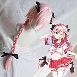 Wig Anime Cosplay Anime Fate Grand Auftrag Cosplay Perücken Astolfo Cosplay Synthetische Perücke Haar Halloween Party Spiel Fate Apocrypha Frauen Cosplay Perücke + kappe von Uearlid