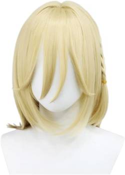 Wig Anime Cosplay Anime Genshin Impact Kaveh Cosplay Perücke, blonde Kurzhaarperücke, Kostüm Halloween Perücke for Kostümparty Perücke + Mütze von Uearlid