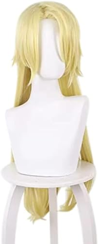 Wig Anime Cosplay Anime Jugram Cosplay Perücke Lange Gerade Blonde Perücke Kostüm Halloween for Kostüm Party Perücke + Kappe von Uearlid