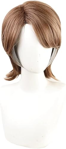 Wig Anime Cosplay Anime The Final Season Cosplay Attack Jean Kirstein Wig Short Layered Brown Hair for Men Boys Halloween Costume Party von Uearlid