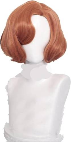 Wig Anime Cosplay Die Beth Harmon Cosplay Perücke Braun 20er Jahre Damen Retro Welliges Haar Perücke + Kappe von Uearlid