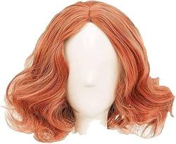 Wig Anime Cosplay P5 Persona 5 Haru Okumura Kurze lockige gemischte orange rosa Haare hitzebeständige Cosplay-Kostüm-Perücke + Perückenkappe von Uearlid