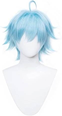 Wig Anime Cosplay Rote Pferdeschwanz-Perücke for Diluc Genshin Cosplay, lange lockige Anime-Party-Perücken + Perückenkappe (Size : Chong Yun) von Uearlid