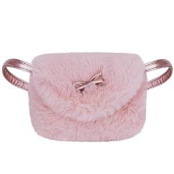 Little Girls Handbag - Cute Bowknot Mini Travel Shoulder Bags Wallet Bag Crossbody Pouch Coin Purse for Keys Cards Fluffy Handbag Adorable Gift for Kids Toddler Girls (Pink) von Ueeqito