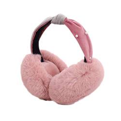 Ueeqito Soft Winter Warm Ear Muffs - Women Foldable Headband Earmuffs Furry Fleece Ear Covers for Cold Weather (Pink) von Ueeqito