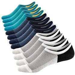 Herren Sneaker Socken Atmungsaktiv Unsichtbar Socken Kurzsocken Baumwoll Knöchelsocken Low Cut Sportsocken (Farbe 3 (6 Paar),44-48) von Ueither