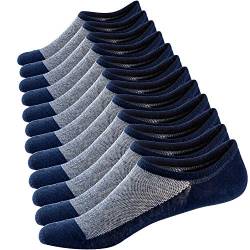 Herren Sneaker Socken Atmungsaktiv Unsichtbar Socken Kurzsocken Baumwoll Knöchelsocken Low Cut Sportsocken (Navy blau (6 Paar),44-48) von Ueither