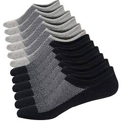 Herren Sneaker Socken Atmungsaktiv Unsichtbar Socken Kurzsocken Baumwoll Knöchelsocken Low Cut Sportsocken (Schwarz/Grau (3 Paar Jeder),38-44) von Ueither