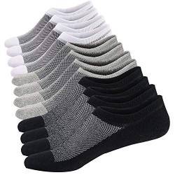 Herren Sneaker Socken Atmungsaktiv Unsichtbar Socken Kurzsocken Baumwoll Knöchelsocken Low Cut Sportsocken (Schwarz/Weiß/Grau (2 Paar Jeder),38-44) von Ueither