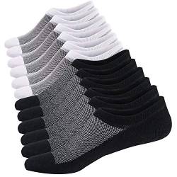 Herren Sneaker Socken Atmungsaktiv Unsichtbar Socken Kurzsocken Baumwoll Knöchelsocken Low Cut Sportsocken (Schwarz/Weiß (3 Paar Jeder),38-44) von Ueither