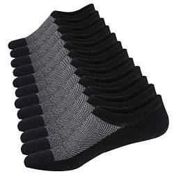 Herren Sneaker Socken Atmungsaktiv Unsichtbar Socken Kurzsocken Baumwoll Knöchelsocken Low Cut Sportsocken (Schwarz (6 Paar),44-48) von Ueither