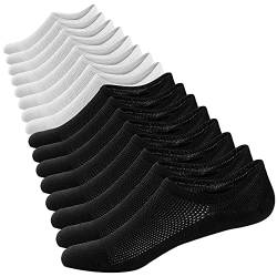 Herren Sneaker Socken Atmungsaktiv Unsichtbar Socken Kurzsocken Baumwoll Knöchelsocken Low Cut Sportsocken (Style B-4 * Schwarz + 4 * Weiß,38-44) von Ueither