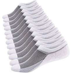 Herren Sneaker Socken Atmungsaktiv Unsichtbar Socken Kurzsocken Baumwoll Knöchelsocken Low Cut Sportsocken (Weiß (6 Paar),44-48) von Ueither
