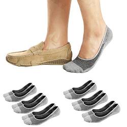 Ueither Herren Sneaker Socken Atmungsaktiv Low Cut Unsichtbar Socken Kurzsocken Baumwoll Knöchelsocken Sportsocken (Grau (6 Paar), 38-43) von Ueither