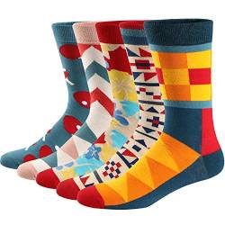 Ueither Lustigen Herren Socken Bunte Gemusterte Baumwolle Socken (Farbe 7,38-44) von Ueither