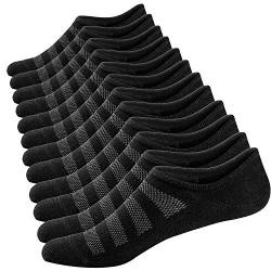 Ueither Sneaker Socken für Herren Atmungsaktiv Knöchel Socken Unsichtbar kurze Socken Baumwolle laufen Sport Socken - No Show (Schwarz (6 Paar),44-48) von Ueither