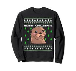 Ugly Christmas Otter Sweater Kostüm Christmas Santa Claus Sweatshirt von Ugly Christmas Otter Sweater Weihnachten Xmas