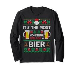 Most Wonderful Time For A Beer - Bier Ugly Christmas Sweater Langarmshirt von Ugly Christmas Pulli - Lustiges Bier Geschenk XMAS