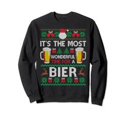 Most Wonderful Time For A Beer - Bier Ugly Christmas Sweater Sweatshirt von Ugly Christmas Pulli - Lustiges Bier Geschenk XMAS
