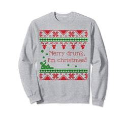 Ugly Christmas Sweater Lustiger Spruch Besoffen & Betrunken Sweatshirt von Ugly Christmas Sweater Lustig